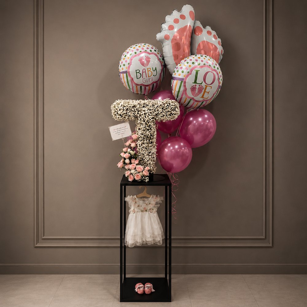 حرف المولودة بالورد — Baby Girl Letter Floral